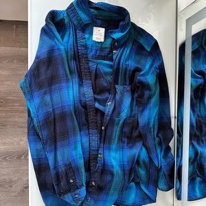 Blue Vintage Boyfriend Flannel